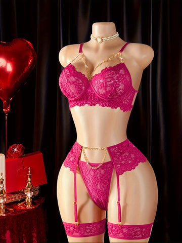 Golden Trace – Ensemble de lingerie en chaîne cinq pièces