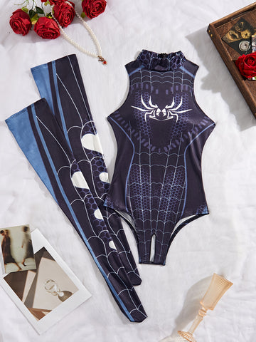 Spider Noir – Ensemble body deux pièces pour jeu de rôle