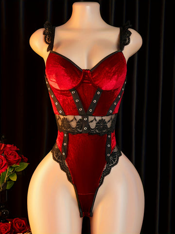 Body en dentelle sans manches à col en V Lace Whisper