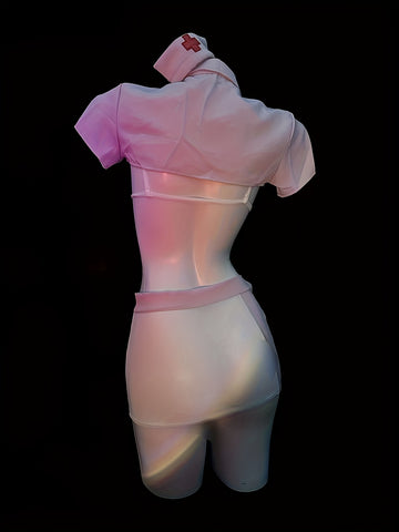 Infirmière Enigma – Ensemble de jeu de rôle en cinq pièces avec dos nu