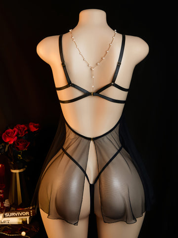 Luna Reverie – Ensemble nuisette deux pièces en dentelle